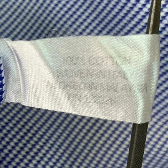 J. Hilburn Casual Long Sleeve Button Down Dress Shirt Size XL Houndstooth Blue - Picture 16 of 16